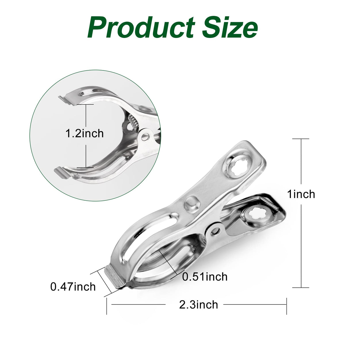 Samhopo 60 Pcs Row Cover Clips, Garden Clamps for Netting, Greenhouse Clamps Made of Stainless Steel, Have a Strong Grip of Greenhouse Clips, For 1/2'', 3/4'', 1'' Garden Hoops or Pvc