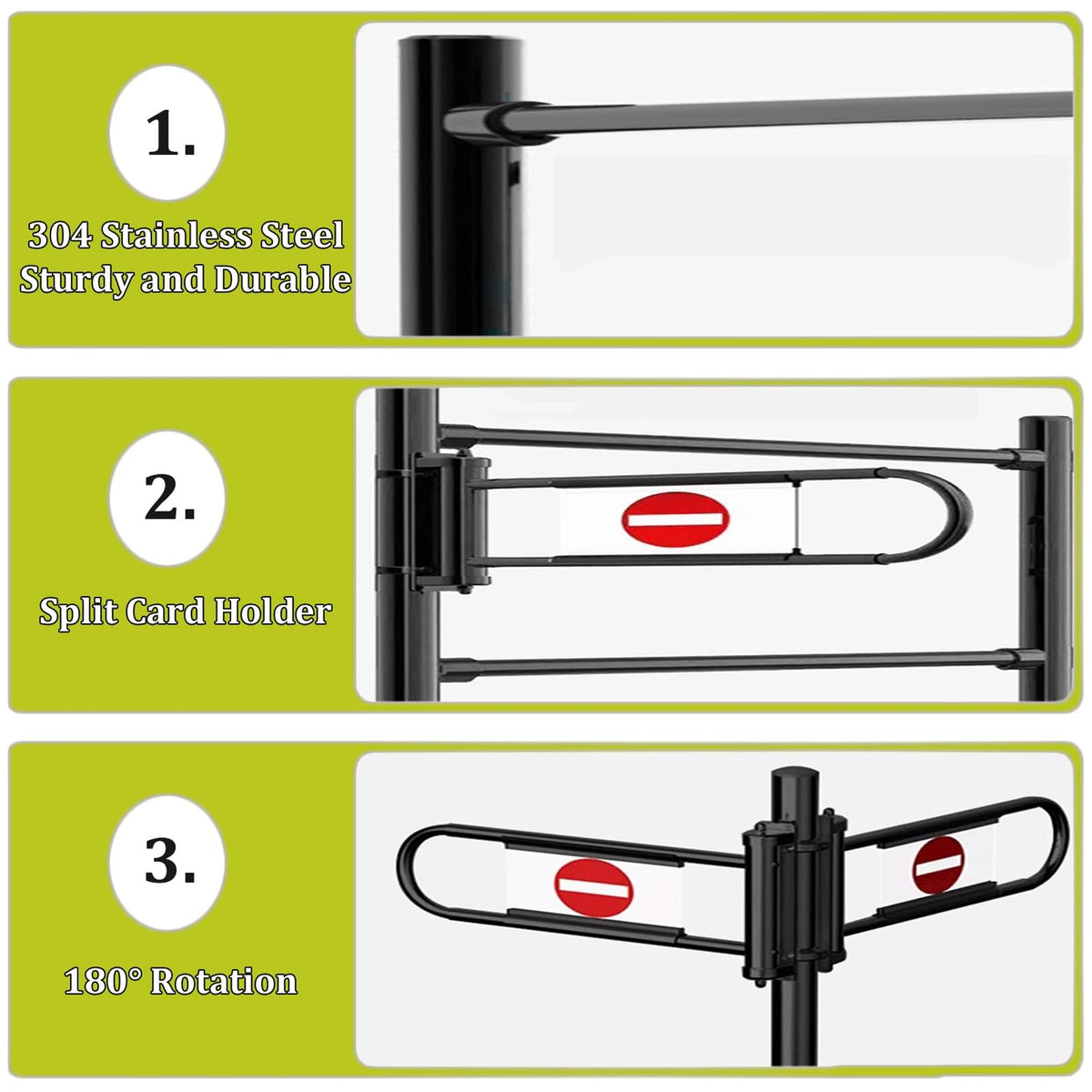 Black Metal Swing Safe Gate - ng-Loaded One-Way Access for Markets & Cashiers - Automatic Cng Pedestrian Door (200x100CM) - Secure Import/Export Solut