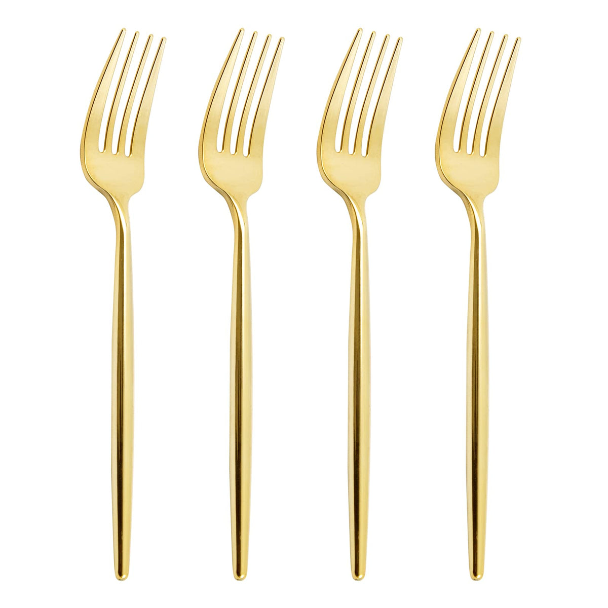 U-QE 180Pcs Gold Plastic Forks - 7.6 Inch Heavy Duty Plastic Forks, Heavyweight Gold Plastic Silverware Perfect For Parties & Weddings and Other Daily Events