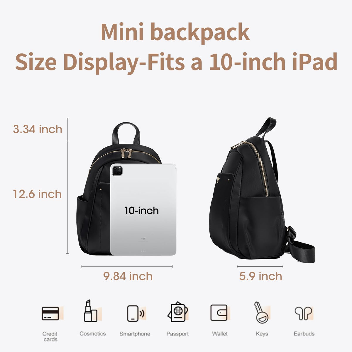 LEFFBAG Mini Backpack for Women Small Backpack Purse, Anti Theft Backpack Waterproof Lightweight Premium Oxford For Travel Work Shopping