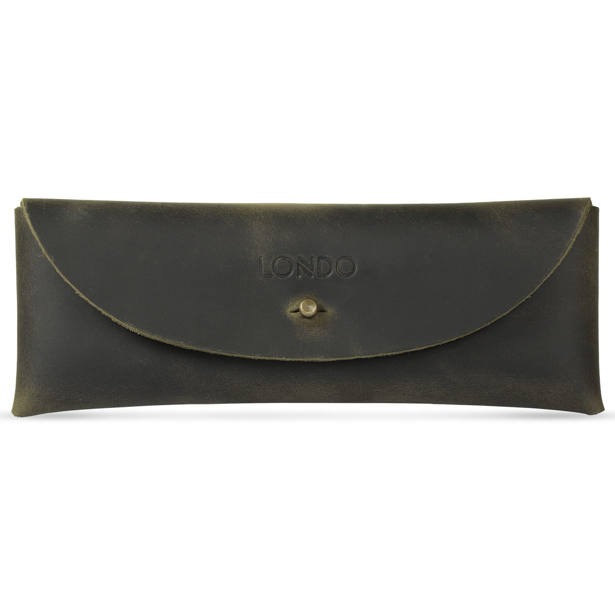 Londo Genuine Leather Retro Pen and Pencil Case - Metal Snap Fastener, Pencil Pouch Stationery Bag