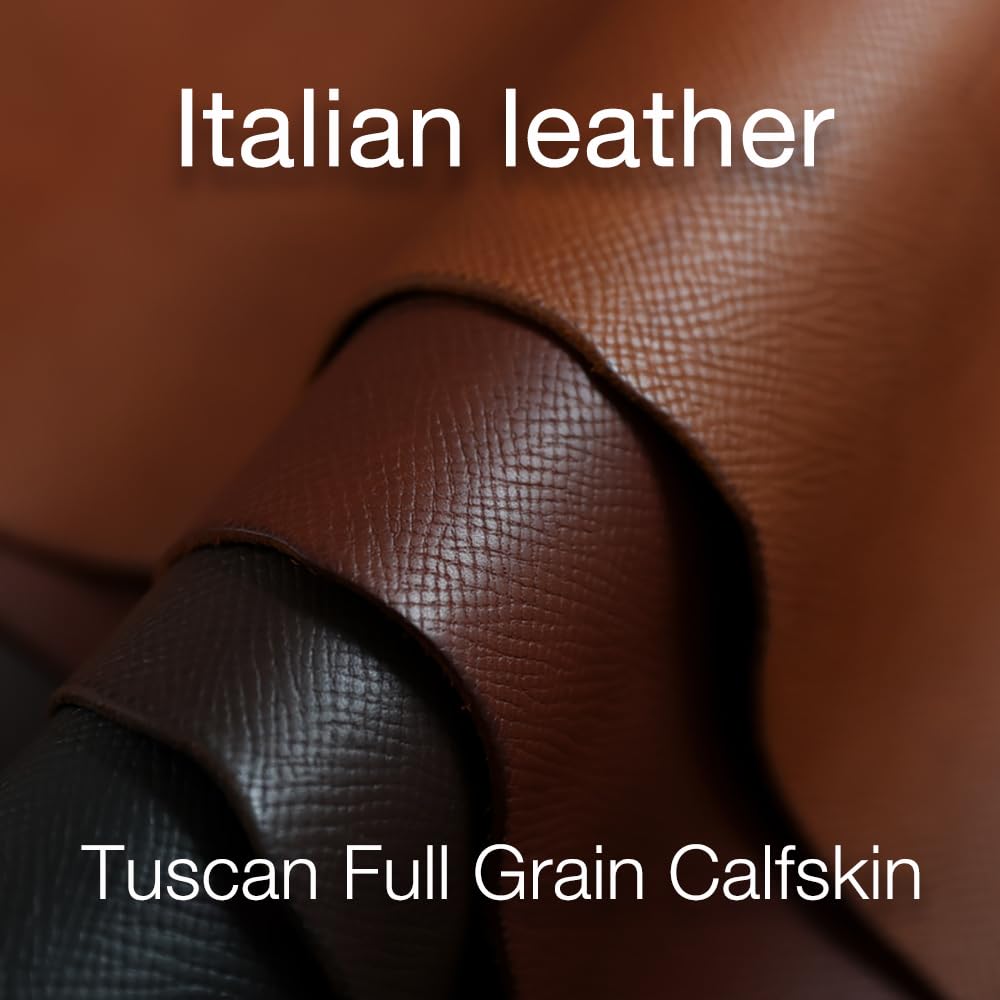Getalia Italian Leather Watch Band | Tuscany Vegetable-Tanned Full Grain Calfskin Palm Grain Strap for Men & Women | Quick Release | Folding Clasp | 18 19 20 21mm 22 (Burnt Brown: Width-21mm)