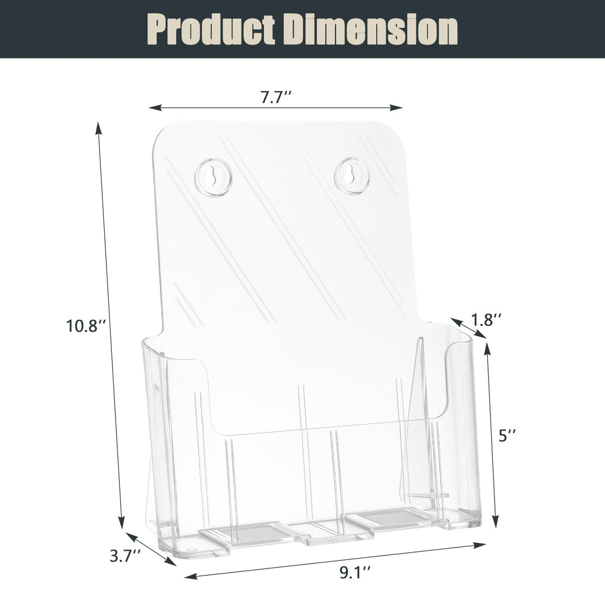 xydstay Acrylic Brochure Holder 8.5x11 Inches Slant Back Design, Clear Display Stand, Plastic Table Stand Sign Holder,Pamphlet Holder Flyer Holder, Acrylic Display Stand, Acrylic Table Signs Plastic Paper Holder for Office, Home, Store, 4 Pack