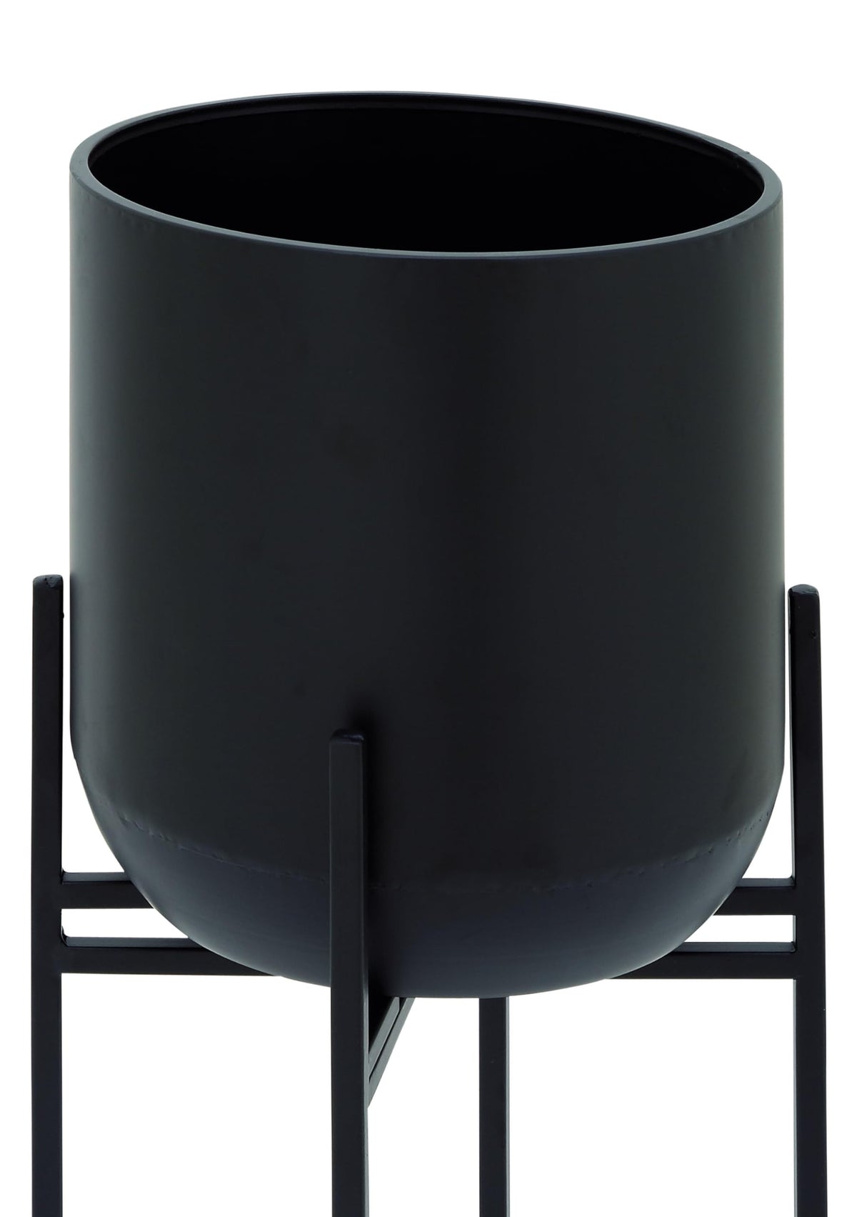 Deco 79 Metal Indoor Outdoor Planter Tall Large Planter Pot with Removable Stand, Planter 12" x 12" x 36", Black
