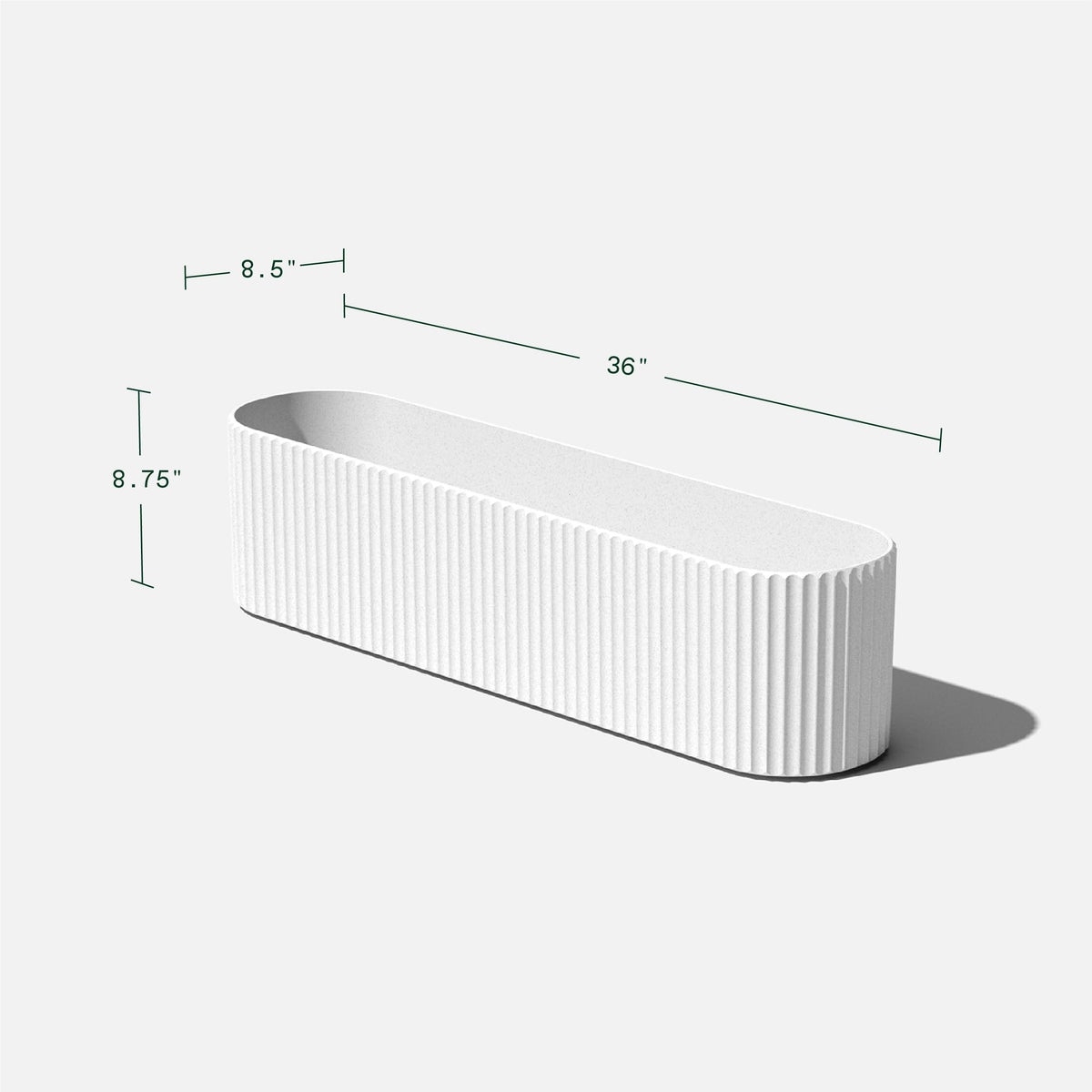 Veradek Demi Series Window Box Planter - Long Planter Box for Windowsill/Balcony | Durable Plastic-Stone Composite Material | Modern Décor for Flowers/Herbs