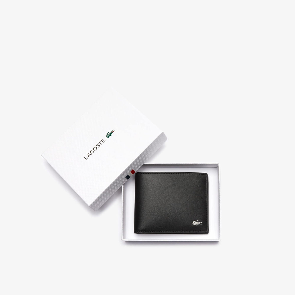 Lacoste Men's FG Small Billfold Wallet, Black, One Size