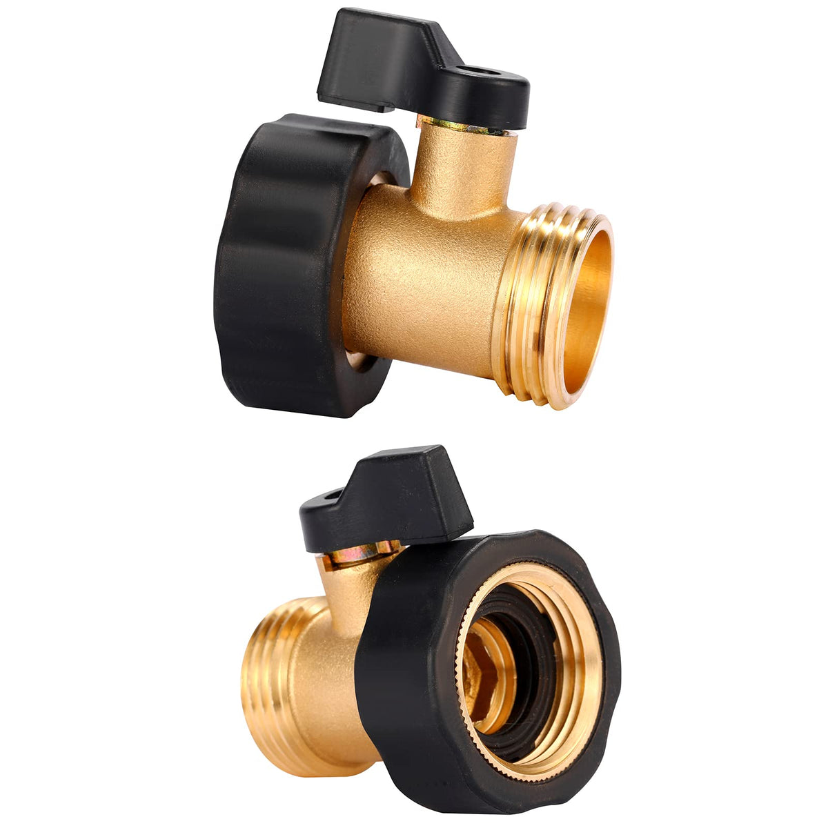 Sanpaint Water Hose Shut Off Valve, 4 Pack Heavy Duty 3/4 Inch Solid Brass Garden Hose Connector