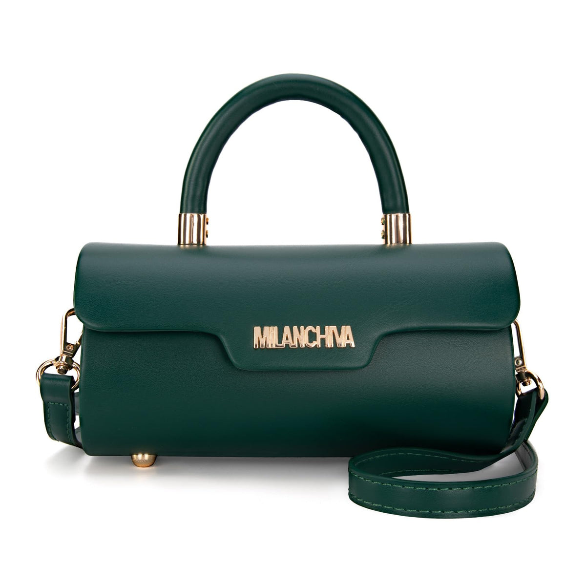 Milan Chiva Small Purses for Women Designer Mini Top Handle Purse Cute Handbags Barrel Shape Purse MC-400GN