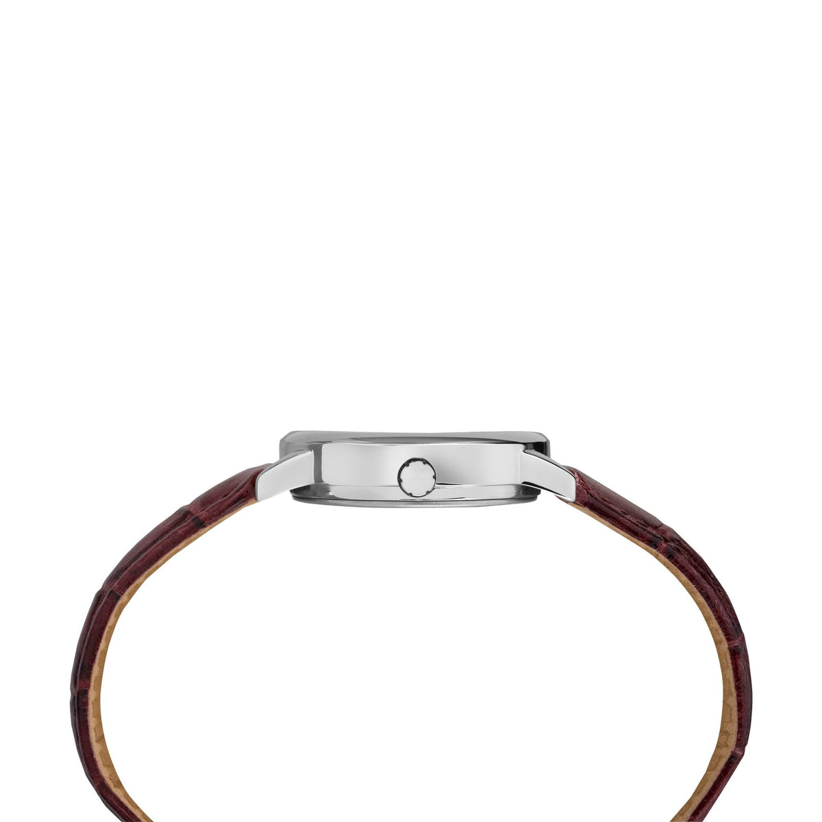 Timex Women's Easy Reader 30mm Watch – Silver-Tone Case Cream Dial with Brown Croco Leather Strap
