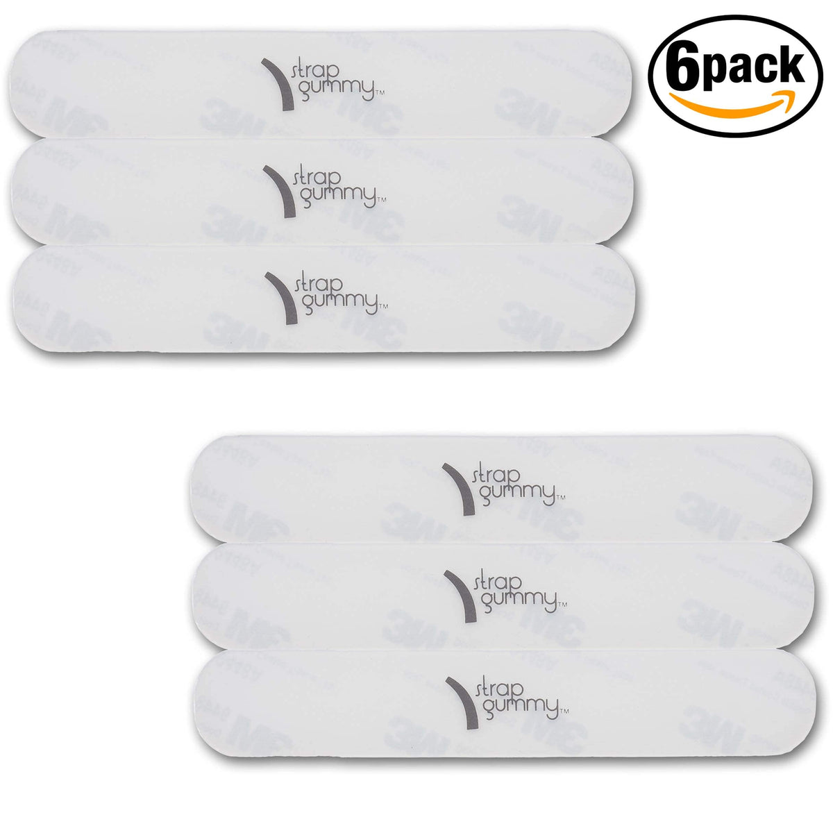 Strap Gummy - Stop Strap Slips - the ORIGINAL Shoulder Strap Grip Non Slip Strips - Set of 6 pieces, Semi-Clear