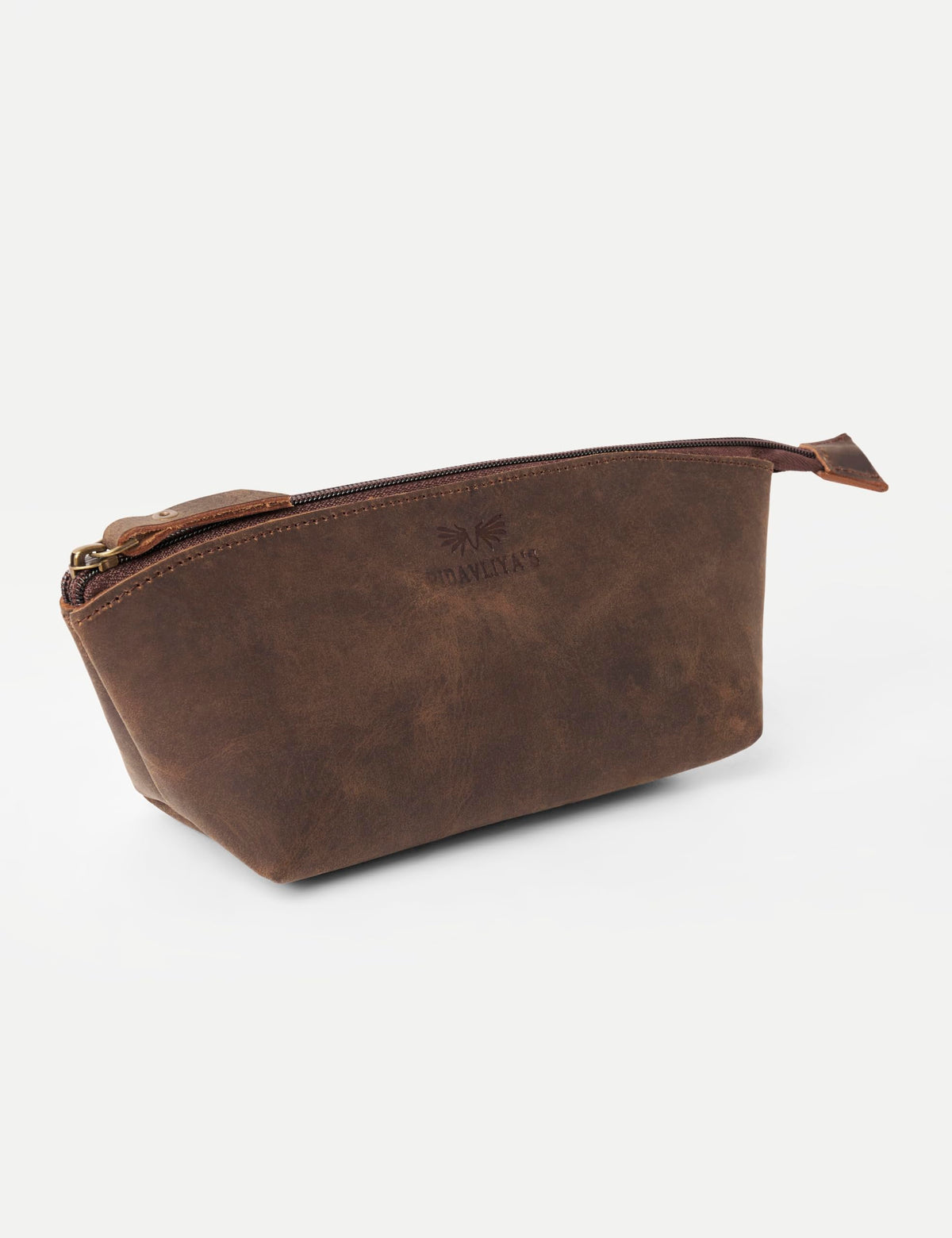 PIDAVLIYA'S Genuine Leather Versatile Gondola Style Handbag - Cosmetic, Toiletry, Makeup, Shaving Organizer Bag - Dopp Kits - Unisex (Brown)