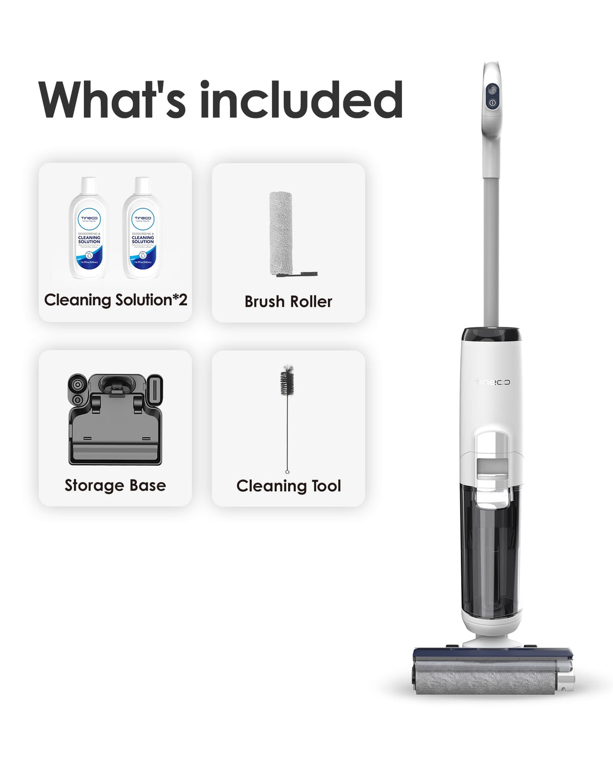 Tineco iFLOOR 5 Breeze Complete Wet Dry Vacuum Cordless Floor Washer, One-Step Cleaning for Hard Floors, Edge Clean, Auto Self-Cleaning, Lightweight & Cordless Design