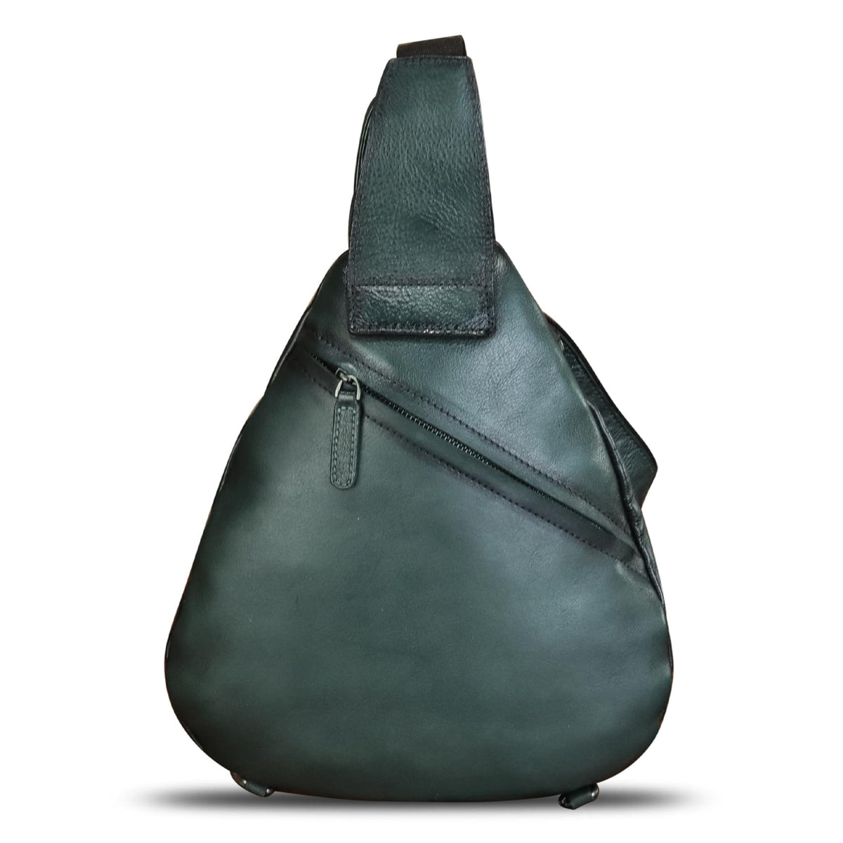 IVTG Genuine Leather Sling Bag for Men and Women Classical Real Leather Sling Backpack Purse Crossbody Bag for iPad Pro 11 inch (Darkgrey)