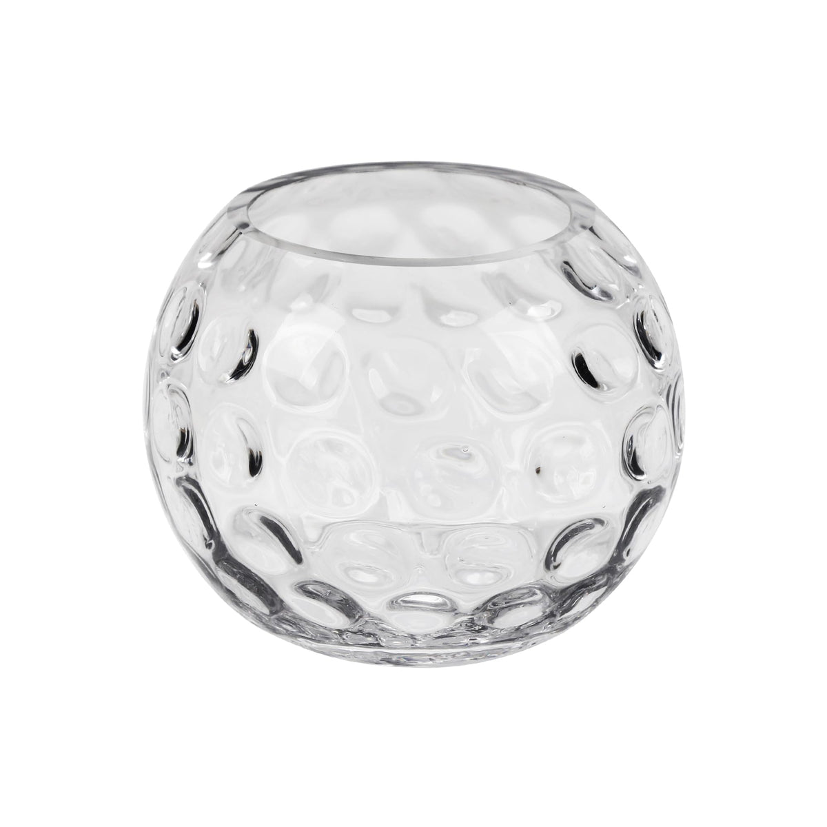 6.3" Dia Handmade Sturdy Dimpled Bubble Glass Vases, Bubble Planter Terrarium, Bud Vase, Fish Bowl Hurricane, Globe Flower Vase, Hurricane Candle Holder (6.3"x5.1", Bowl)