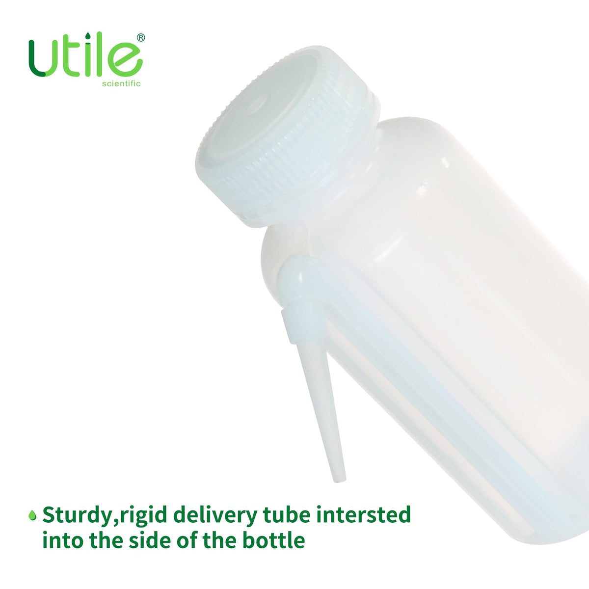 Utile 6 Pcs Wide Mouth One-piece Wash Bottle with Integrally Molded Bottle, 6pcs of Vol.250ml Wash Bottle, LDPE Material, 5511.6252.6