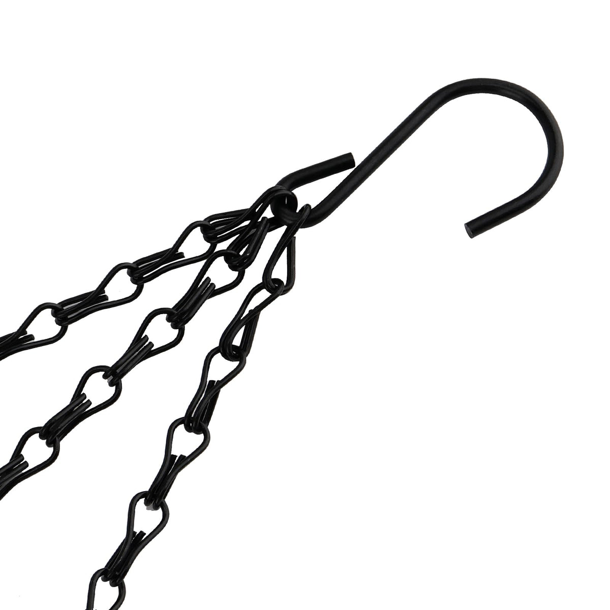 MOUYAT 10 Sets 23 Inch Black Metal Hanging Chains, 3 Point Planter Hanging Basket Chain with Hooks, Heavy Duty Flower Plant Pot Hanger Chain for Garden Wind Chimes, Billboard, Indoor Outdoor Ornament