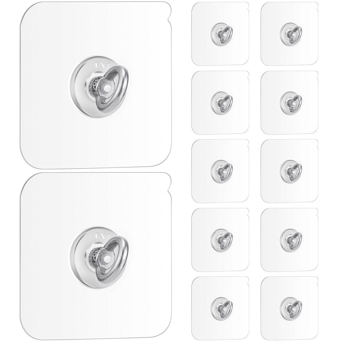 Beeveer 12 Pcs Heavy Duty Adhesive Ceiling Hooks Ceiling Wall Hooks Hangers Without Nails Practical Stainless Steel Waterproof for Indoor Outdoor Home Office Kitchen Hanging Plant
