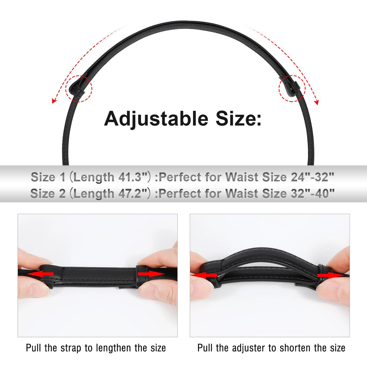 SUOSDEY Western Skinny Leather Belts for Women Adjustable Thin Waist Belt for Dresses with Vintage Buckle