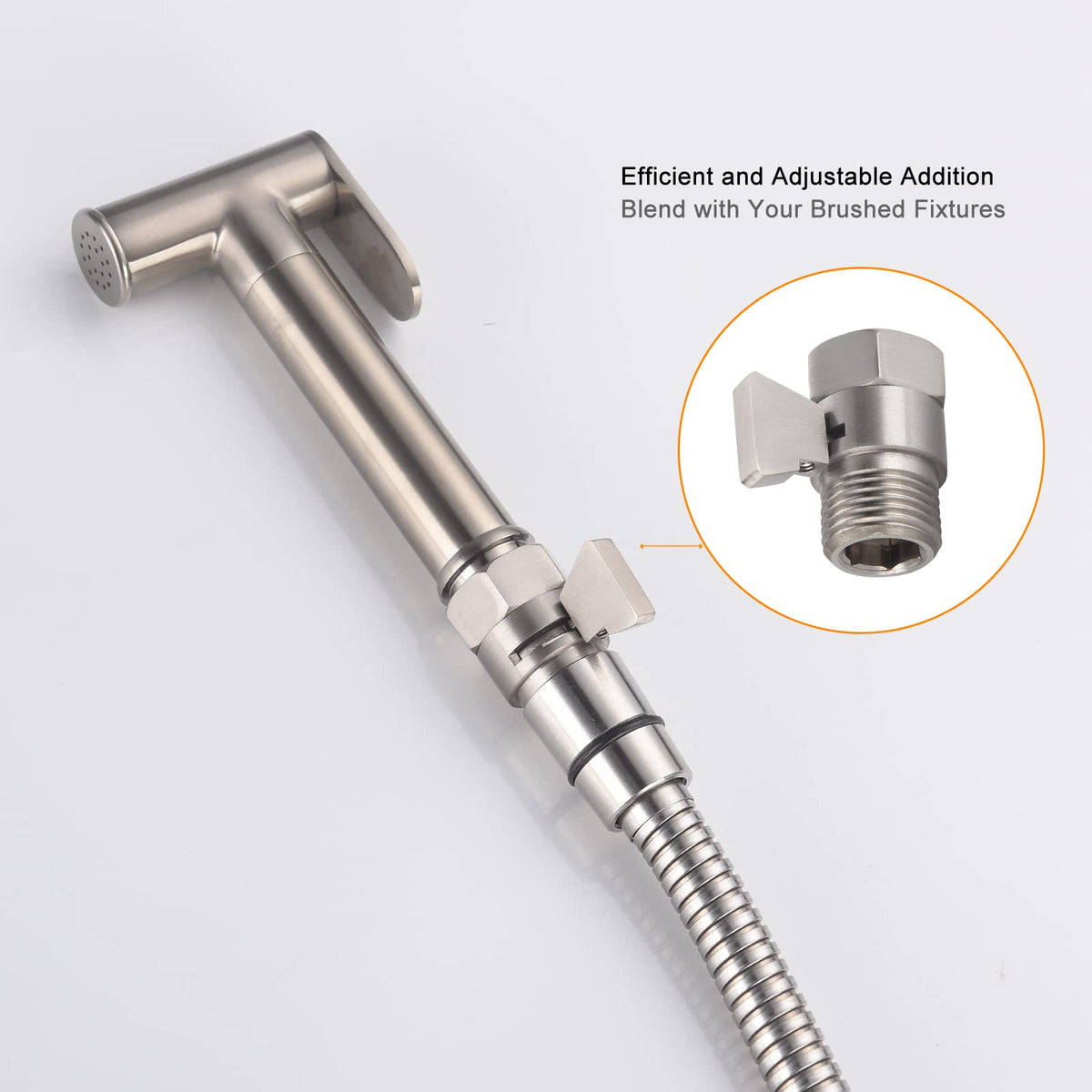 Shower Head Shut Off Valve, Brass G1/2“ Water Flow Control Valve for Shower head and Handheld, Water Pressure Regulator Replacement for Shower System(Brushed Nickel)