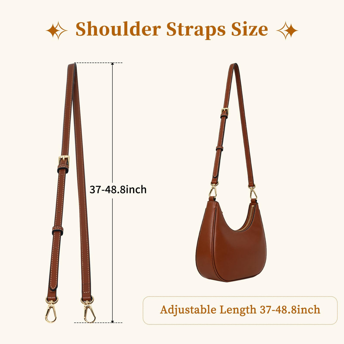 Dukrouk Straps Compatible with Dooney and Bourke Accessories-Genuine Leather,Adjustable Replacement Strap,Brown