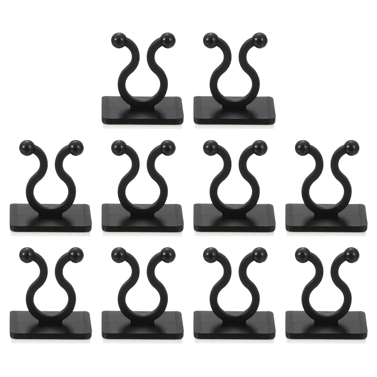uxcell 100Pcs Plant Climbing Wall Fixture Clips, Plant Fixer Self-Adhesive Hooks Wire Fixing Supporting for Indoor Outdoor Decoration and Cable Wire Fixing (Black, 7.2mm/0.28")