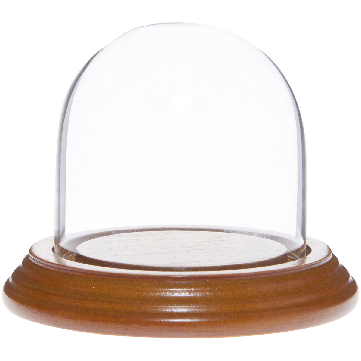 Plymor 3" x 3" Glass Display Dome Cloche (Oak Veneer Base)