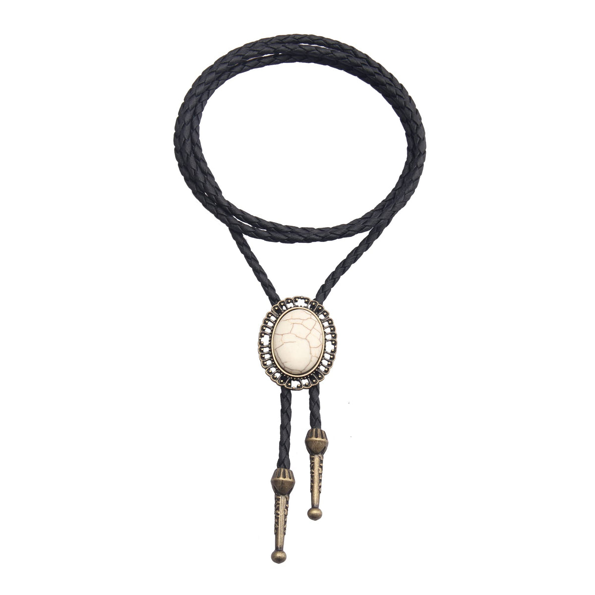 GelConnie Bolo Tie for Men Western Tie Gold Cowboy Tie White Turquoise Necktie Necklace American Indian Bolo Tie for Women