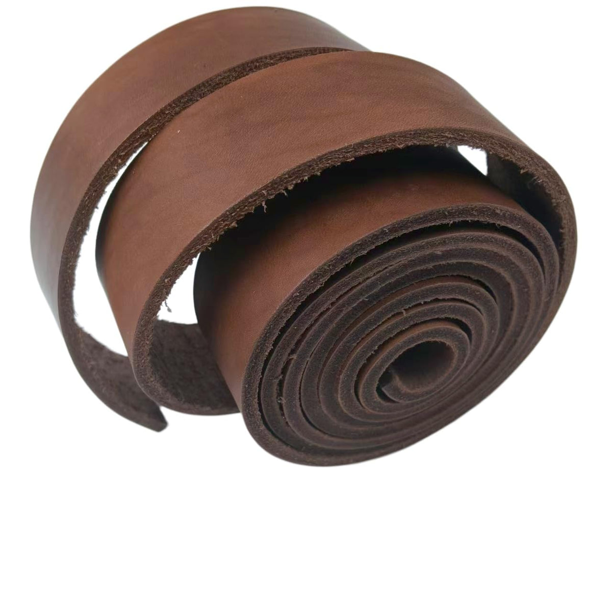 Premium Leather Strap, Brown Genuine Leather Strips, Heavy-Duty Leather Strip 4-5 Millimeters Thick (10-12.5 Ounces), Full Grain Leather Strips for Crafts (Brown 0.79"× 54")