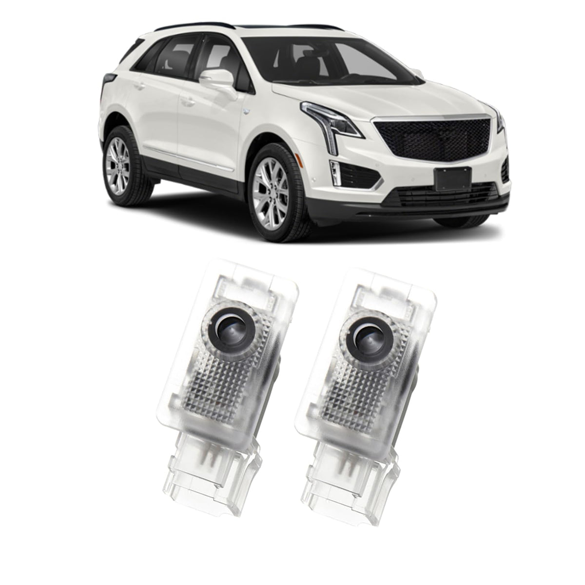 Generic Car Door Lights Logo Projector, Dual Plug Puddle Light, HD No Fade, Model KDCDL, White, 2 Pack