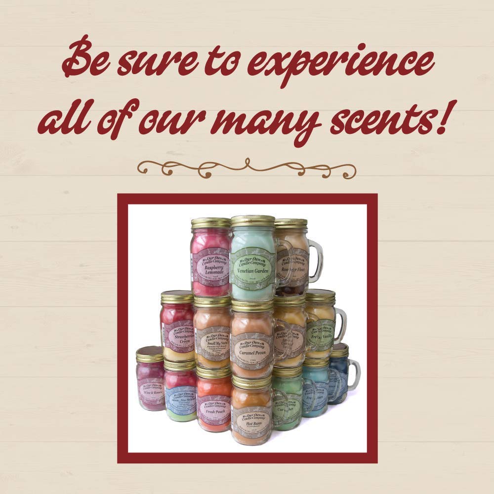 Our Own Candle Company Apple Pie Cinnamon Vanilla Scented Mason Jar Candle, 100 Hour Burn Time, Made in The USA - 13 Ounces