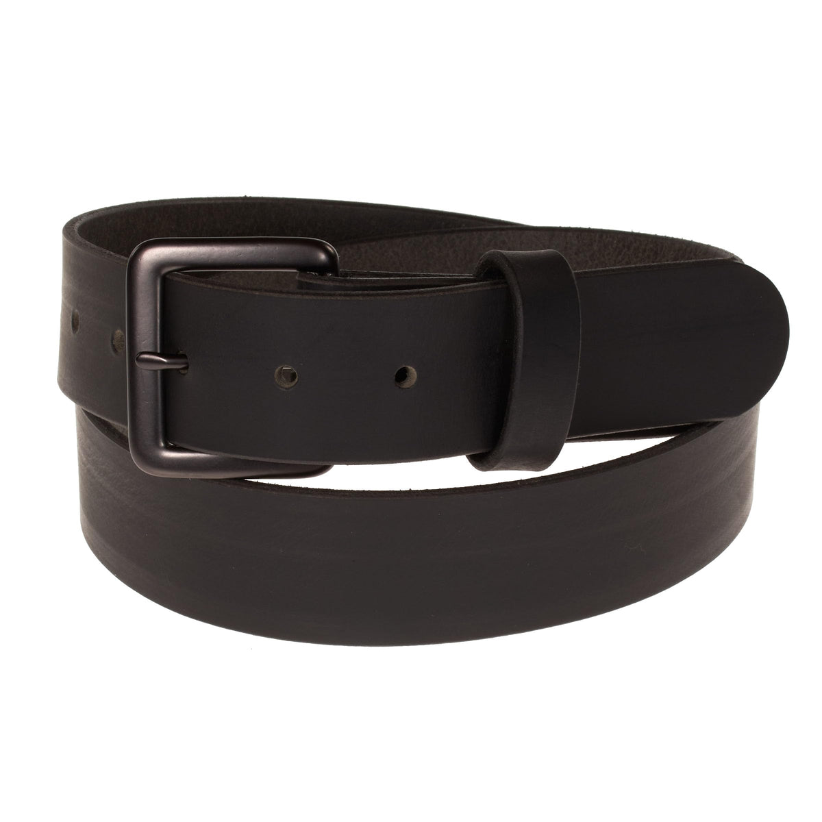 Nohma Leather, Men's Leather Belt, Made in USA, Full-Grain Leather, Casual Everyday Wear Belts, Amish Handmade (Black 5550-GM, 44" (Size 40 Pants) - Check Size Guide)