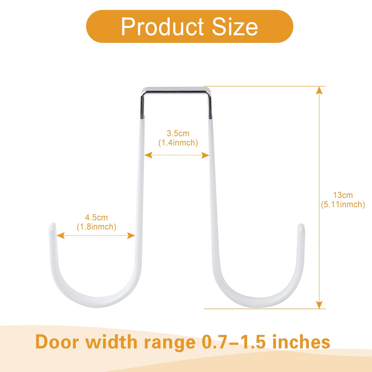 Manesi Double Sided Over The Door Hooks for Clothes. Over The Door Hanger Hook Set of Four. Towel Hanger for Bathroom, Wreath Hook, Coat Rack Hat Organizer or Plant Hooks for Ceiling 4 Pack