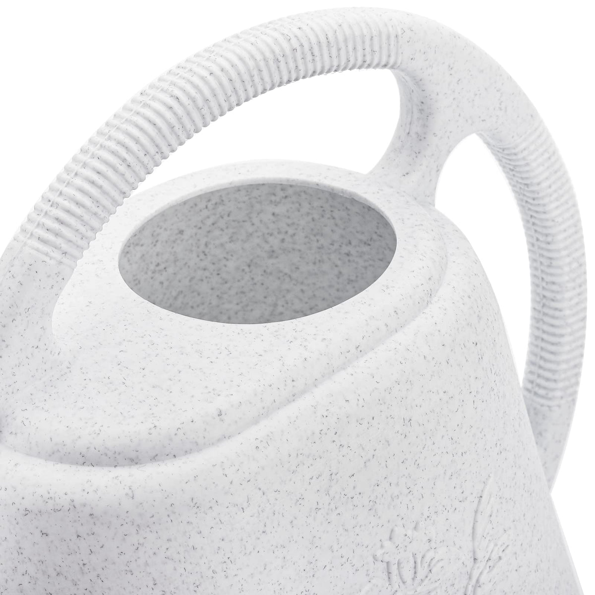 Fasmov 1-Gallon Plastic Watering Can with Comfortable Handle, Garden Watering Cans Long Spout for Indoor Outdoor Watering Plants (Gray White)