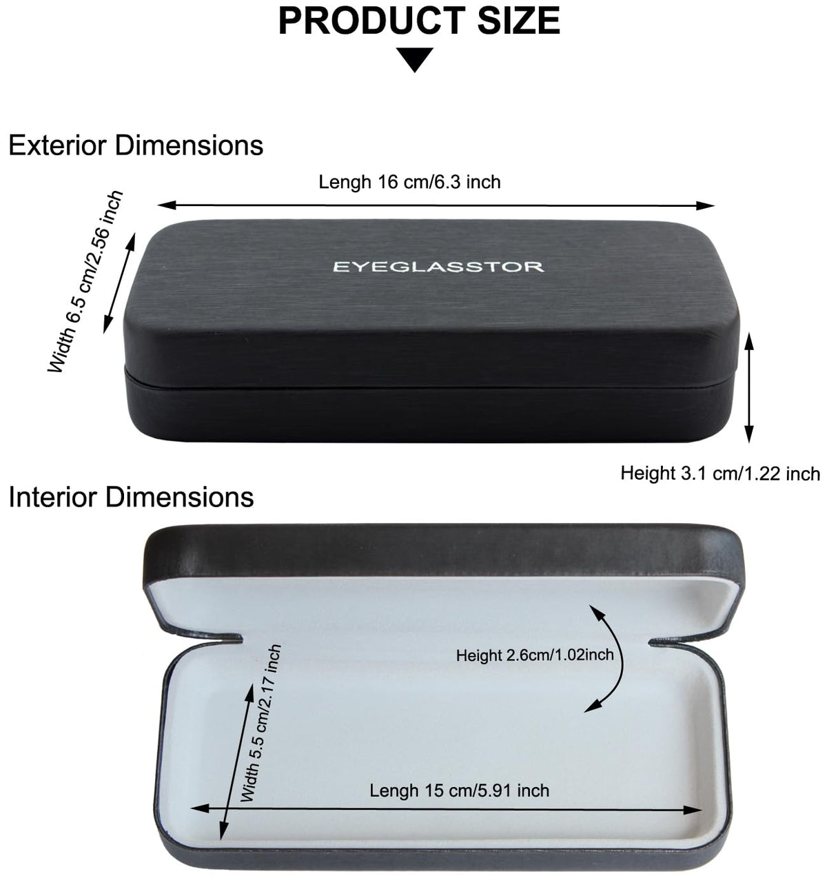 EYEGLASSTOR Hard Shell Eyeglasses Case Protective Glasses Case for Men and Women Linen Fabric