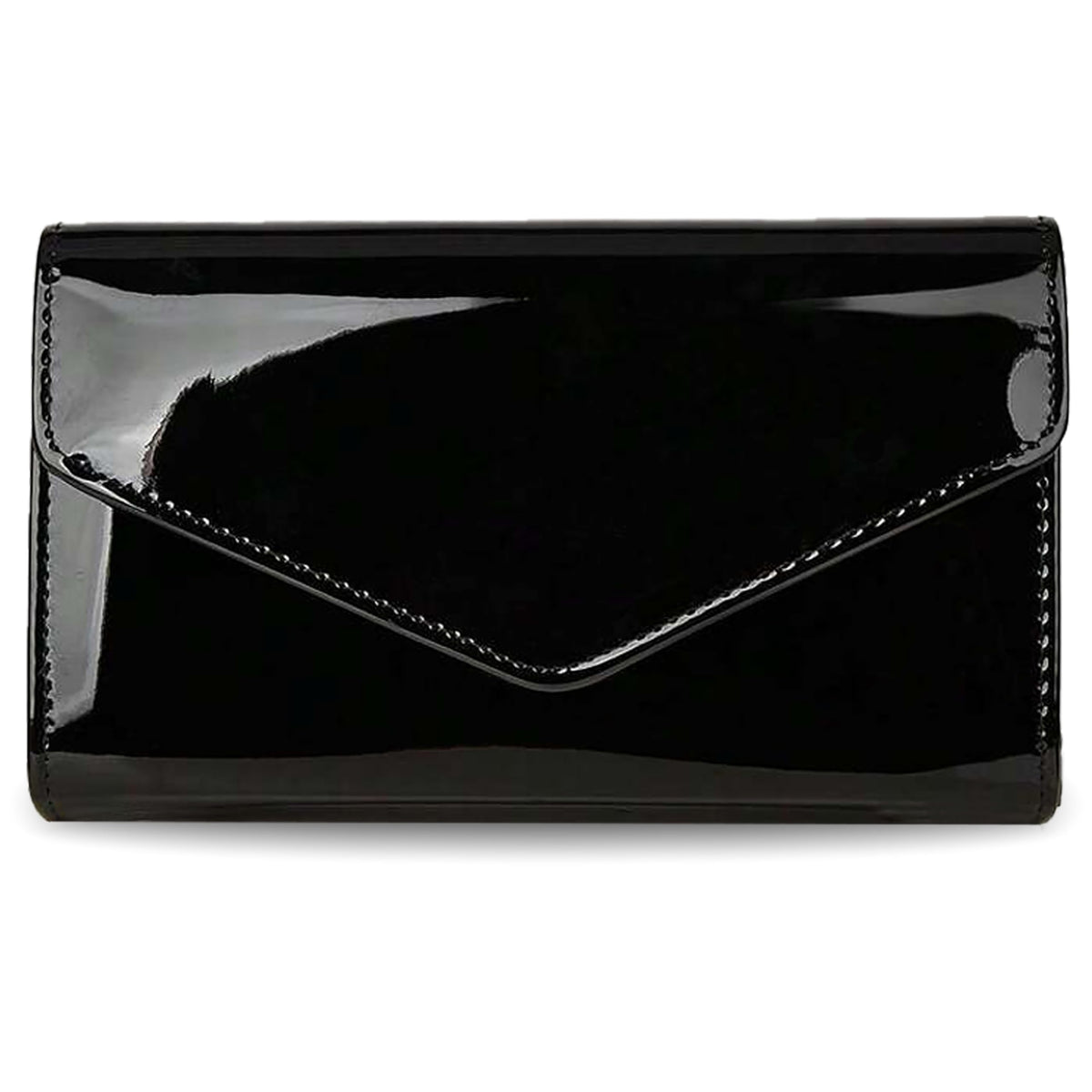 YAPAIOU Leather Envelope Evening Bag for Women Patent PU Clutch Purse for Formal Wedding Party Cocktail Prom Black