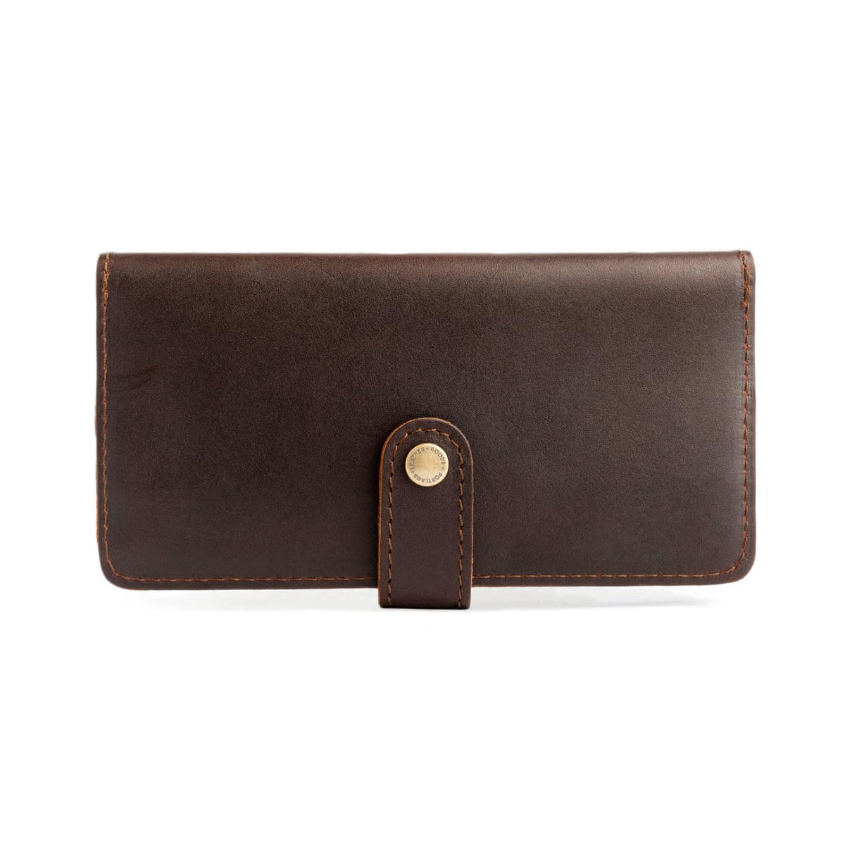 Portland Leather Goods Women's Bifold Wallet – Slim Design with Secure Snap, 8 Card Slots & Interior Zipper Pocket – Grizzly
