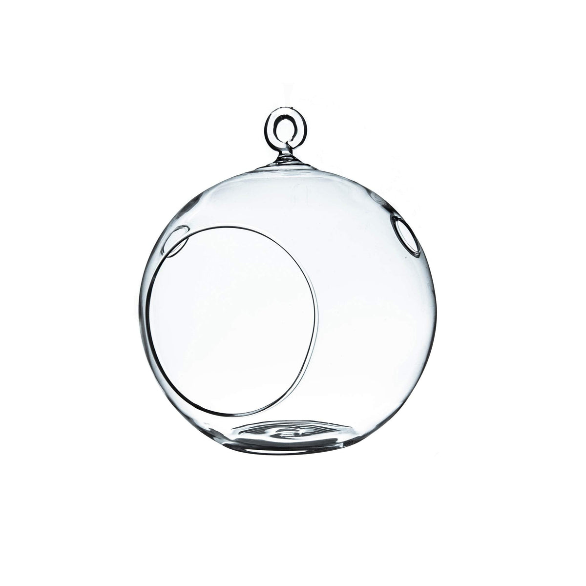 WGV Hanging Terrarium Globe, Width 5", Height 6", DIY Air Succulent Planter, Clear Glass Vase Orb with Flat Bottom, Candle Holder for Windowsill Outdoor Garden Decor, 1 Piece