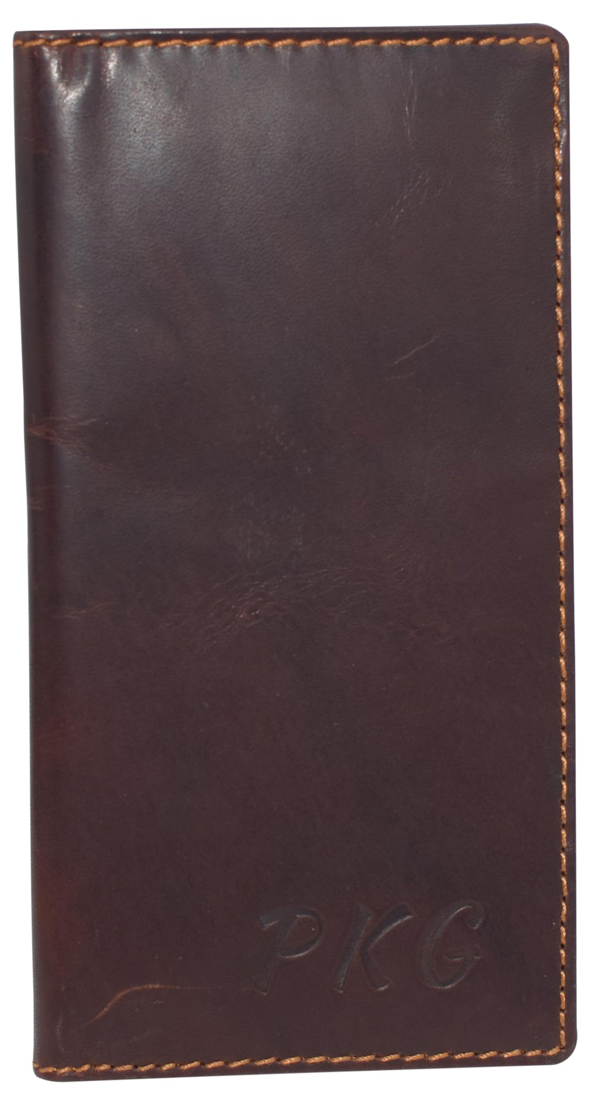 CAZORO Personalized Name Initials Wallets Vintage Leather RFID Bifold Checkbook Cover Holder Womens Mens (RHU Brown)