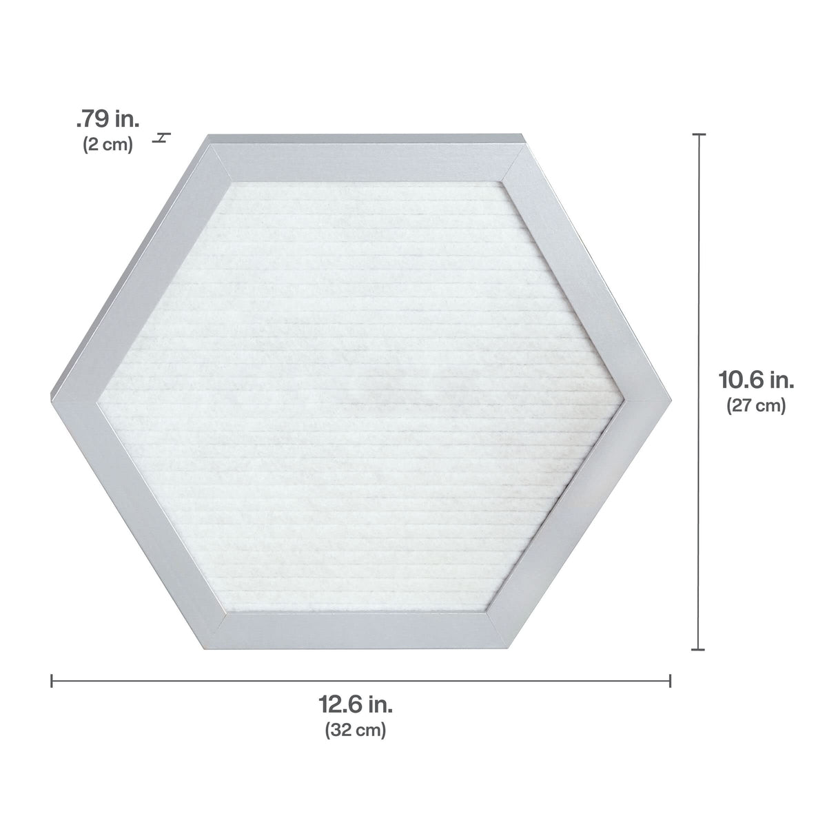Melannco Felt Letter Board, Hexagonal, with Letters & Numbers, for Announcements, White & Silver