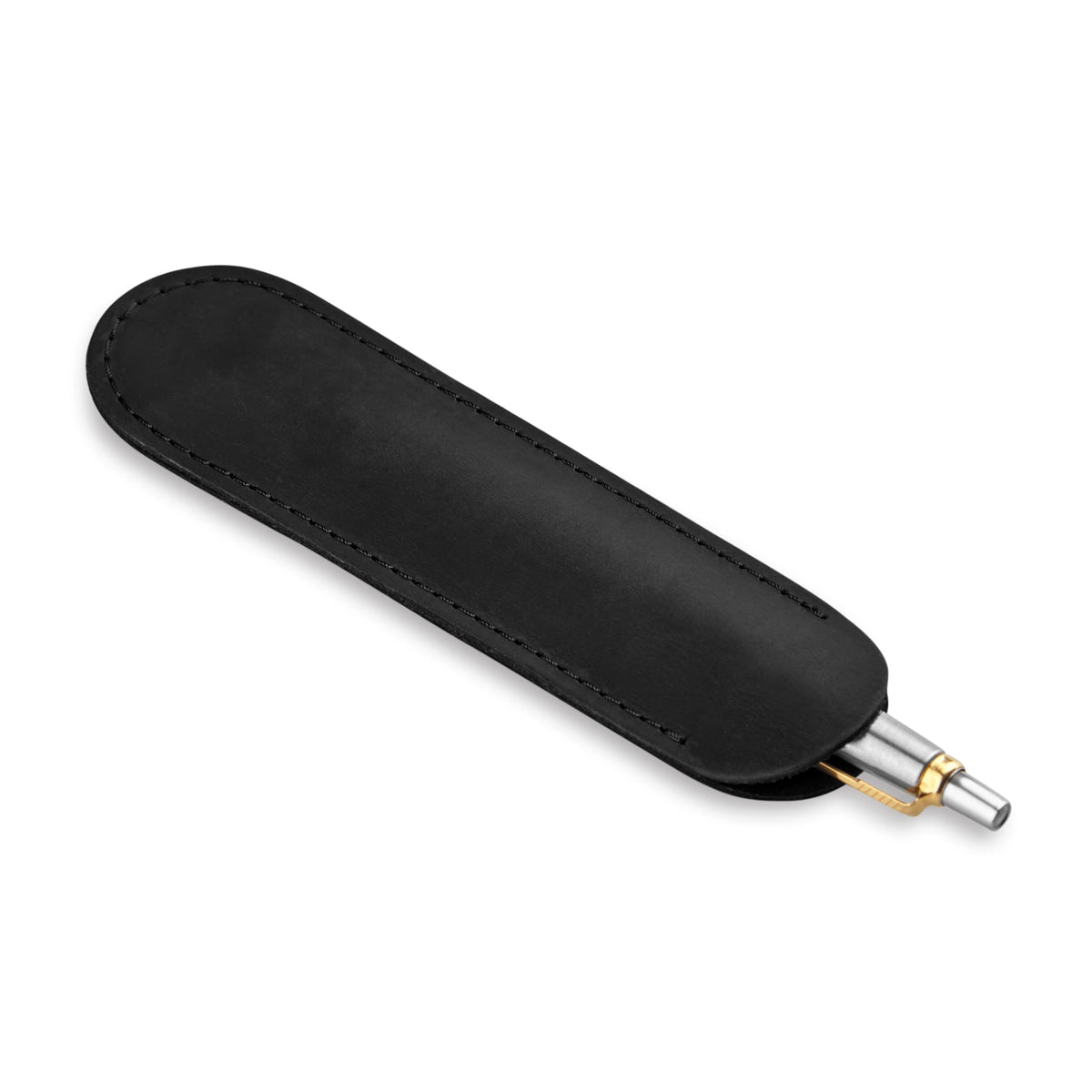 MAKYN Leather Pen Case, Single Pen Pouch Cover, Fountain Pen Sleeve Holder (Black)