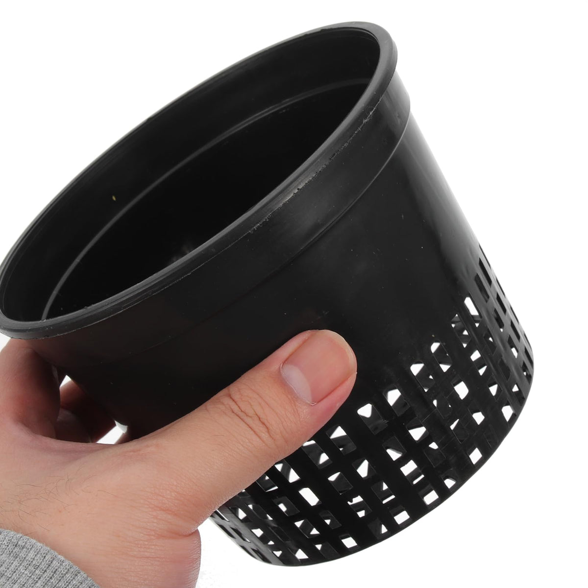 10PCS 3 Inch Hydroponic Net Pots - Black Plastic Planting Baskets for Soilless Culture, Ideal for Home, Garden, and Balcony Use
