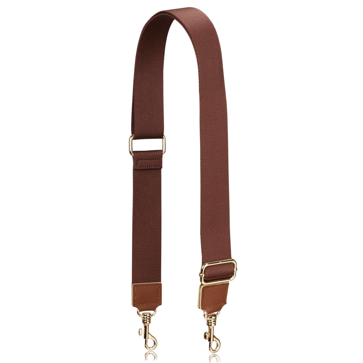 Allzedream Thick Purse Strap Wide Adjustable Replacement Crossbody Bag Handbag (Dark Brown-Leather tip)