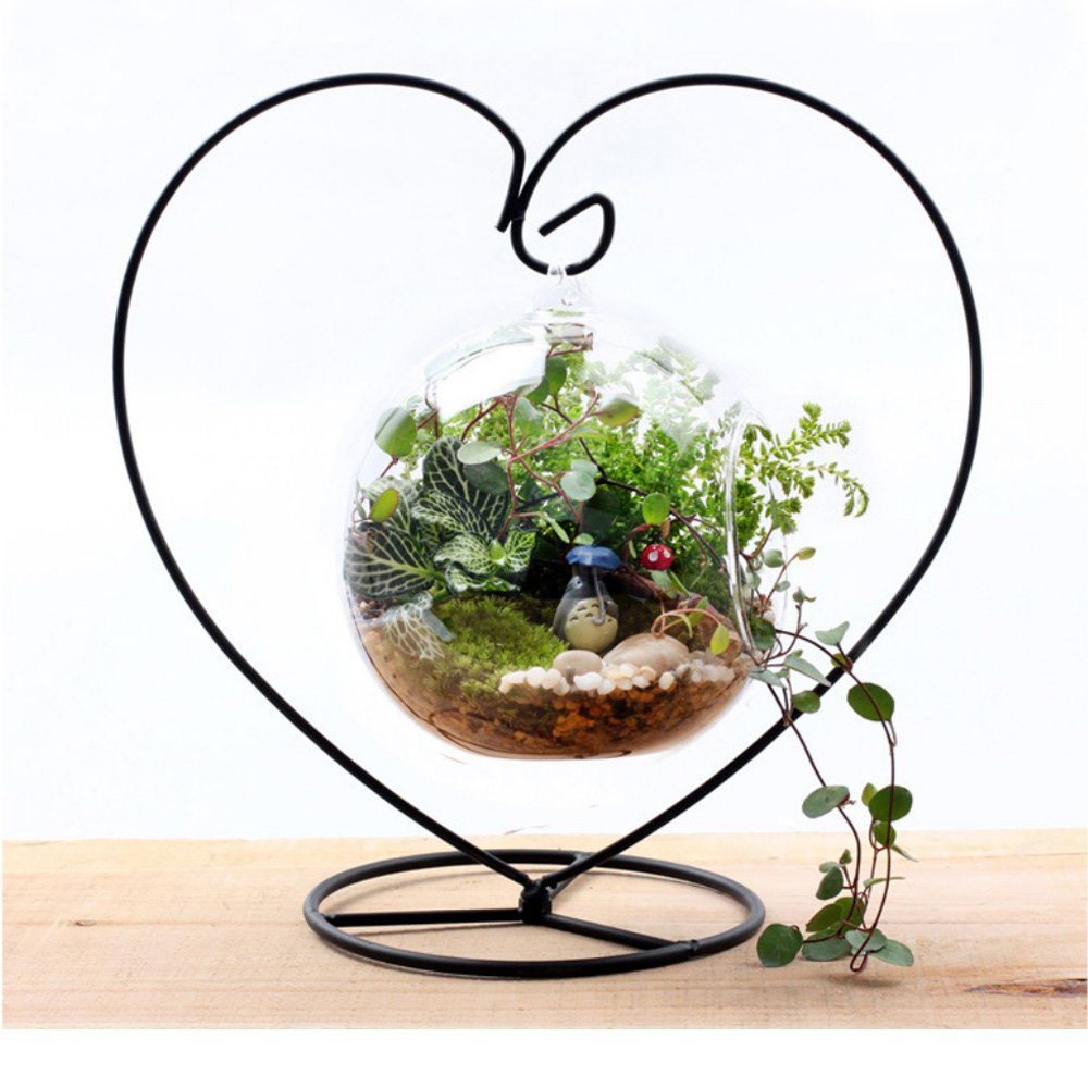 CXLE Ornament Display Stand,Iron Pothook Stand for Hanging Glass Globe, Air Plant Terrarium, Witch Ball, Christmas Ornament and Home Wedding Decoration