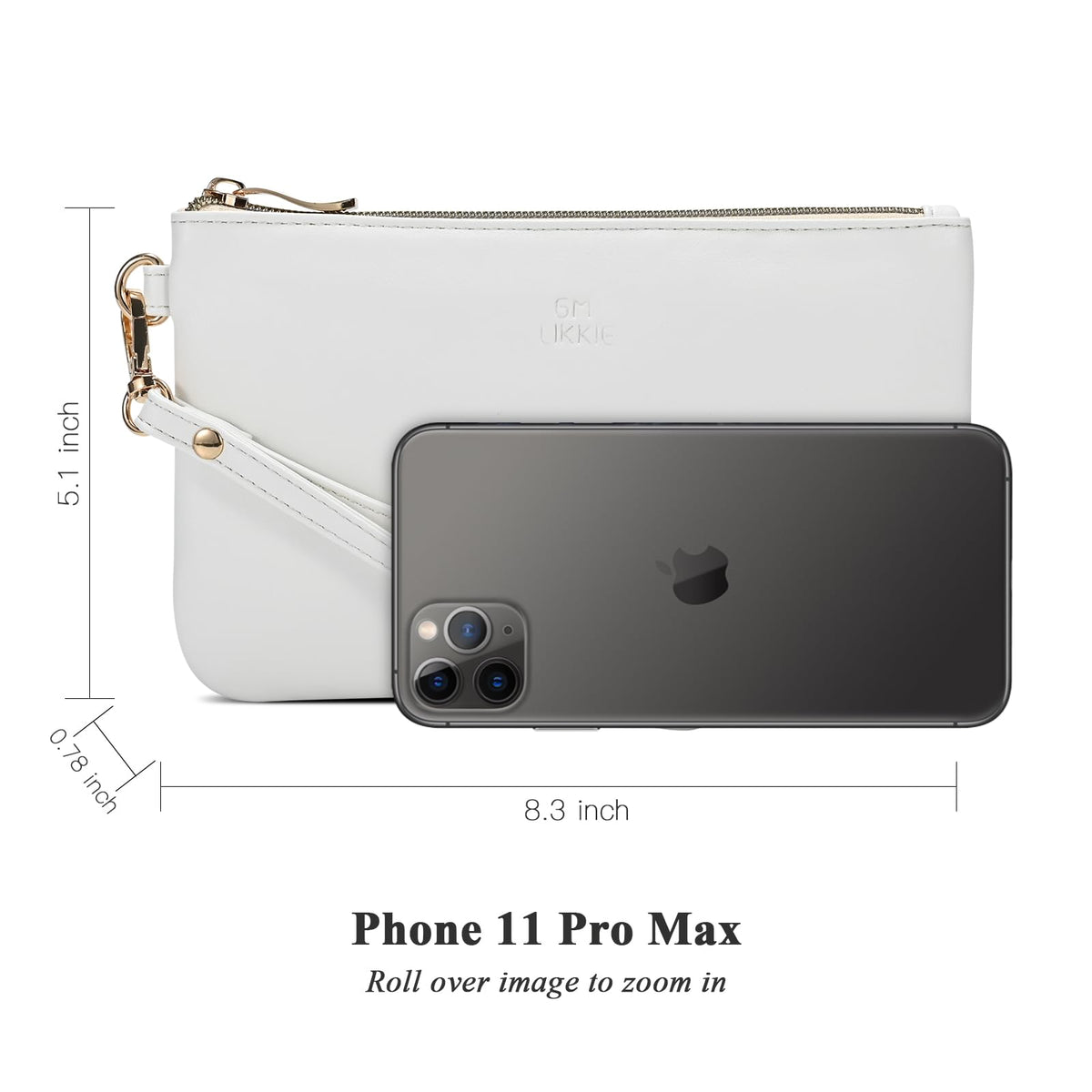 GM LIKKIE Wristlet Purse for Women, Evening Clutch Purse with strap for Party and Prom, Beach Bag for Summer (White PU Leather)