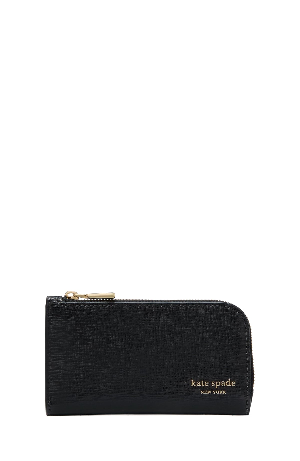 kate spade new york Devin Saffiano Leather Small Slim Bifold Wallet, Black