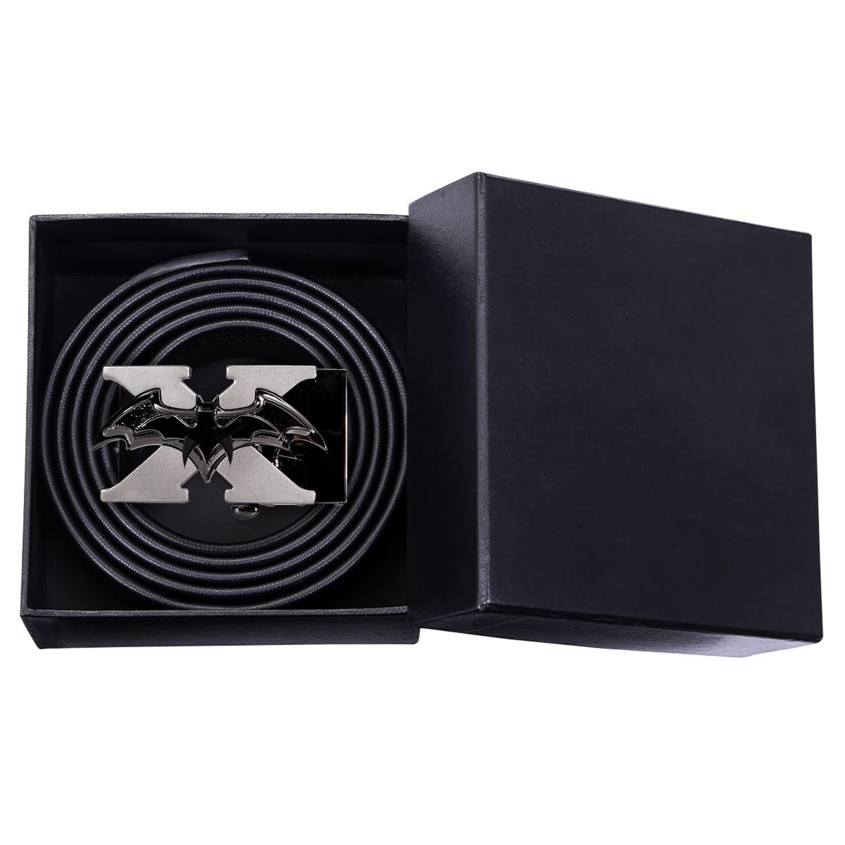 Dubulle Men Designer Belt Genuine Leather Black Fashion Adjustable Sliding Automatic Buckle for Casual Party Gift