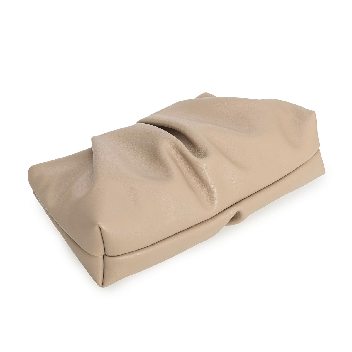 CHARMING TAILOR Women Clutch Bag Dressy Formal Handbag Pleated PU Clutch Purse for Cocktail Prom Wedding Party (Taupe)