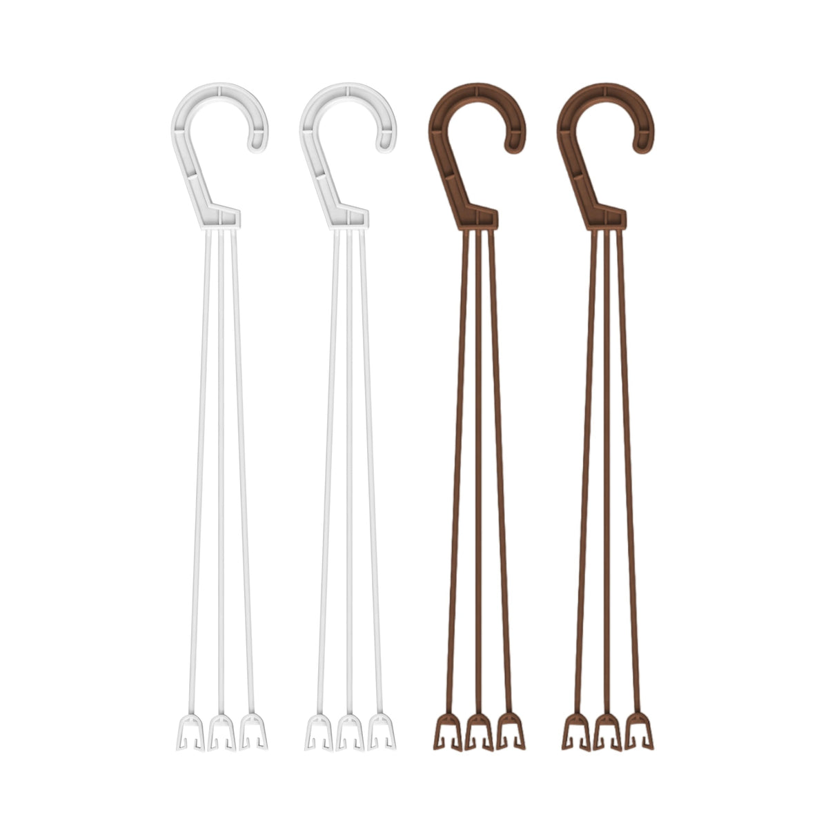 OFXDD Plant Pot Hangers - Pack of 4 - Plastic Flower Baskets Hanging - Decorative Garden Plants Pots with Hook - Outdoor Basket Hanger