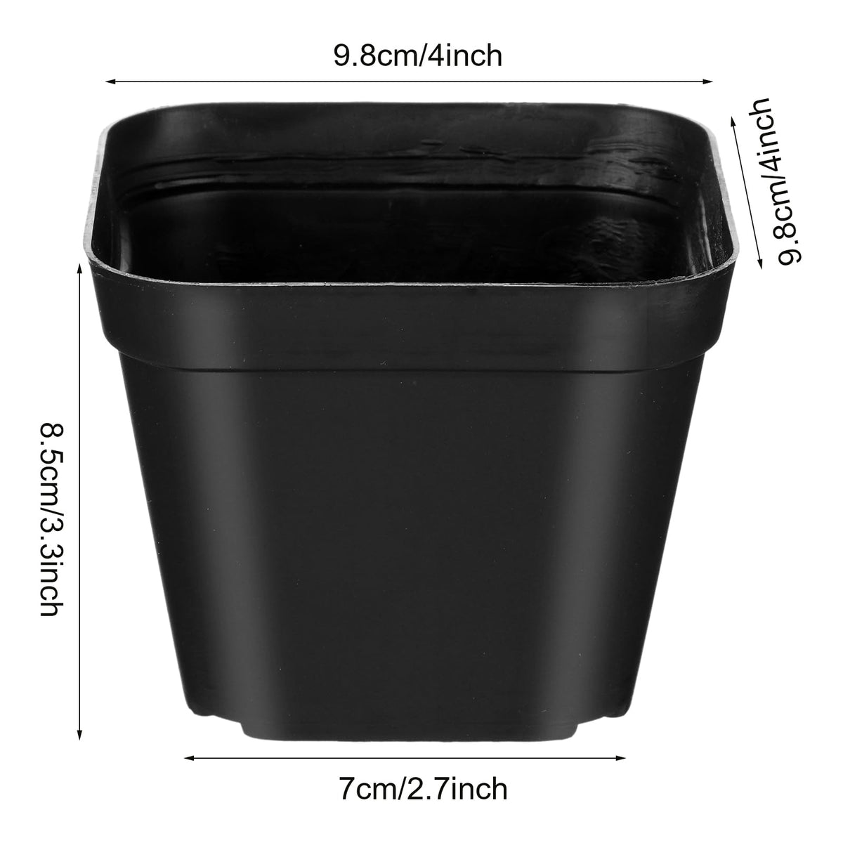 Ubamdom 36 Pcs Nursery Pots 4 Inch, Plastic Seed Starting Pot with Drainage Holes, Sturdy Seedling pots for Planting, Succulents, Transplanting, Cuttings (Black)