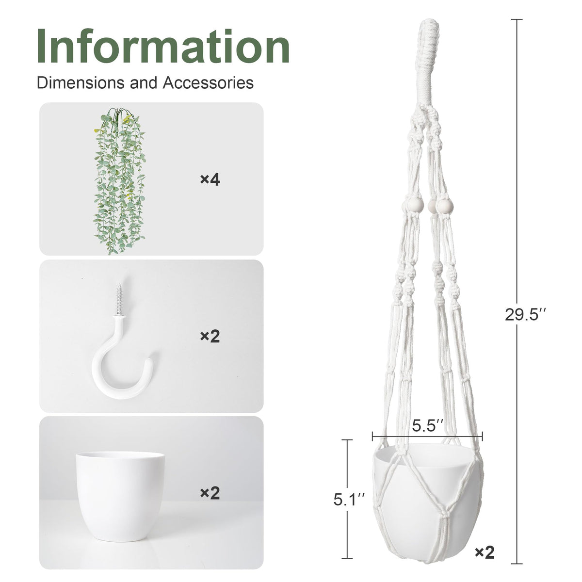 DREAMLOOM 2 Packs Fake Hanging Plants with Pots, Artificial Eucalyptus Hanging Plants with Macrame Hanger for Indoor Decor, Fake Hanging Vines Faux Greenery for Home Kitchen Office